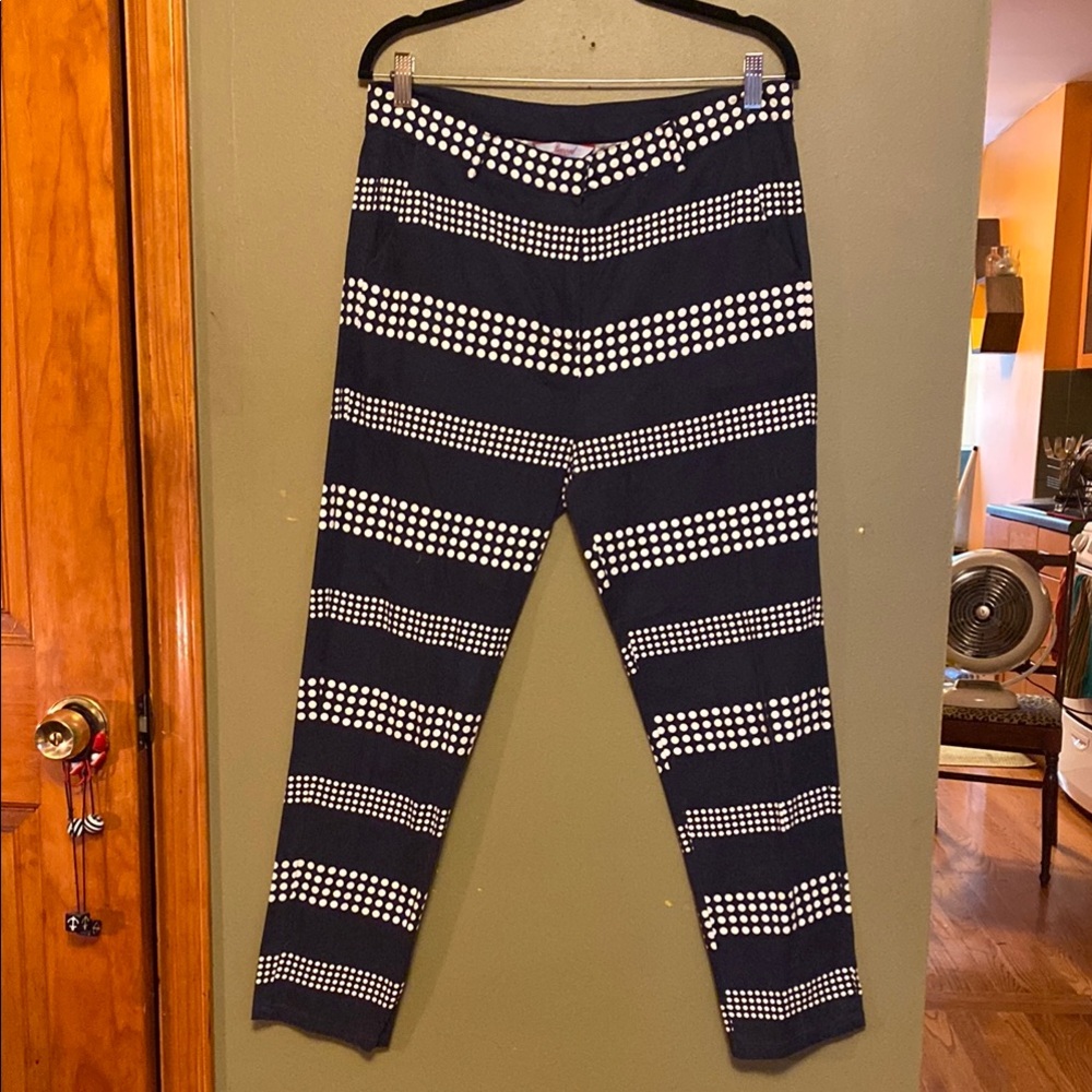 Navy and White Polka Dot Pants